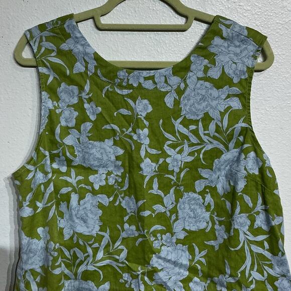 Anthropologie Maeve Green Floral London Sleeveless Blouse Sz L - Picture 3 of 12